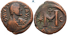 Justin I AD 518-527. Antioch. Follis or 40 Nummi Æ
