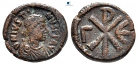 Justin I AD 518-527. Constantinople. Pentanummium Æ