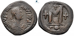 Justinian I AD 527-565. Constantinople. Follis or 40 Nummi Æ