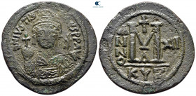 Justinian I AD 527-565. Cyzicus. Follis or 40 Nummi Æ
