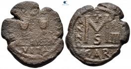 Justin II and Sophia AD 565-578. Carthage. Follis or 40 Nummi Æ