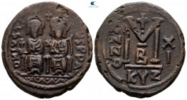 Justin II and Sophia AD 565-578. Cyzicus. Follis or 40 Nummi Æ