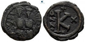 Justin II and Sophia AD 565-578. Nikomedia. Half Follis or 20 Nummi Æ