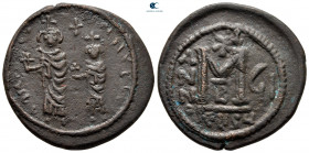 Heraclius, with Heraclius Constantine and Heraclonas AD 610-641. Seleucia Isauriae. Follis or 40 Nummi Æ