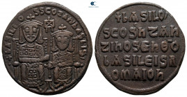 Basil I the Macedonian, with Constantine AD 867-886. Constantinople. Follis or 40 Nummi Æ
