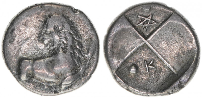 Thrakien Chersonesus
Griechen. Hemidrachme, 480-350 BC. Löwe mit Haupt nach link...