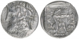 Thasos
Griechen. Drachme, 411-350 BC. 3,49g
McClean 4211
ss+