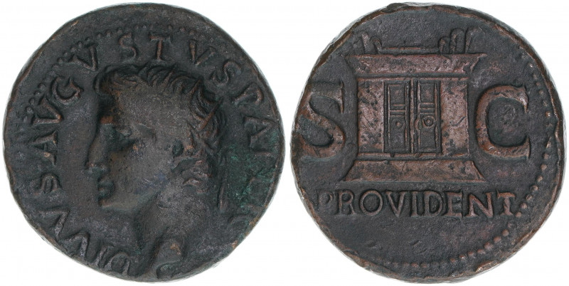 Augustus 27 BC-14 AC
Römisches Reich - Kaiserzeit. Dupondius unter Tiberius. Av....