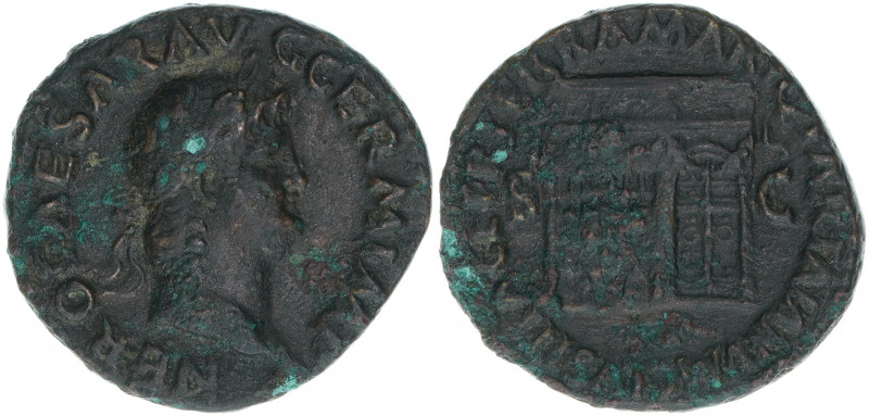 Nero 54-68
Römisches Reich - Kaiserzeit. As, 64. Janustempel mit geschlossenen T...