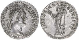 Domitianus 81-96
Römisches Reich - Kaiserzeit. Denar. Av. Kopf nach rechts IMP CAES DOMIT AVG GERM P M TR P VIII, Rv. Minerva IMP XXI COS XV CENS P P ...