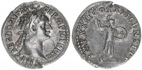 Domitianus 81-96
Römisches Reich - Kaiserzeit. Denar. Av. Kopf nach rechts IMP CAES DOMIT AVG GERM P M TR P XIII, Rv. Minerva IMP XXII COS XVI CENS P ...