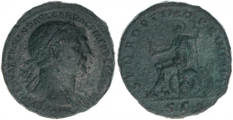 Traianus 98-117
Römisches Reich - Kaiserzeit. AE As. Av. Kopf nach rechts, Rv. R...