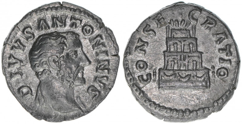 Antoninus Pius 138-161
Römisches Reich - Kaiserzeit. Denar, 161. Av. Kopf nach r...