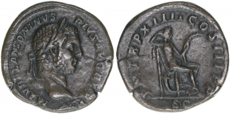 Caracalla 198-217
Römisches Reich - Kaiserzeit. Sesterz. Av. Kopf nach rechts M ...