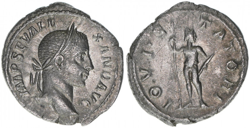 Severus Alexander 222-235
Römisches Reich - Kaiserzeit. Denar, 231. Av. Kopf nac...