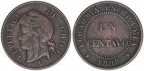 1 Centavo, 1898
Chile. 4,84g. Kahnt/Schön 91
s/ss