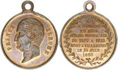 Prinz Jerome 1784-1860
Frankreich. Medaille, 1860. auf seinen Tod
4,81g
vz