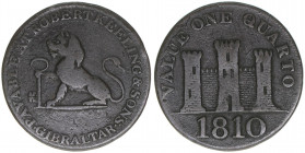 1 Quarto, 1810
Gibraltar. 3,35g. s/ss