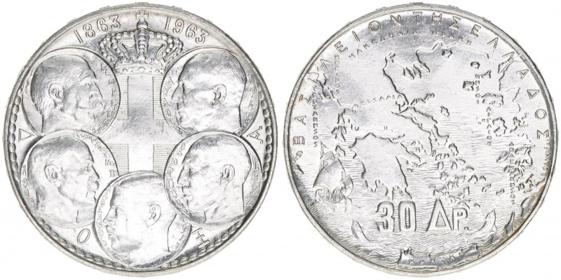 30 Drachmen, 1963
Griechenland. 18,07g. vz/stfr