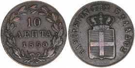 10 Lepta, 1850
Griechenland. 12,58g. Khant/schön 28
ss+