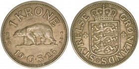 1 Krone, 1926
Grönland. 7,77g. Schön 2
vz-