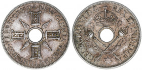 Georg VI.
Großbritannien - Mandatsgebiet New Guinea. 1 Shilling, 1938. 5,35g
Schön 10
vz