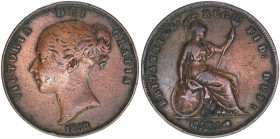 Queen Victoria
Großbritannien. Penny, 1858. 18,94g
Kahnt/Schön 93
s/ss