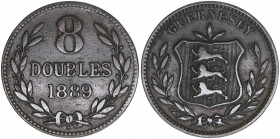 Victoria 1837-1901
Guernesey. 8 Doubles, 1889. 9,39g
Khant/Schön 10
ss