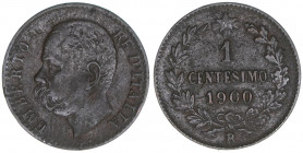 Humbert I. 1878-1900
Italien Königreich. 1 Centesimo, 1900 R. 0,96g
Kahnt/Schön 20
ss