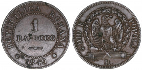1 Baiocco, 1849
Italien, Römische Republik. 10,52g. ss