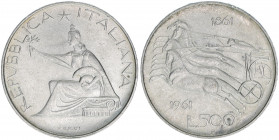 500 Lire, 1961
Italien. 11,03g. Schön 98
ss