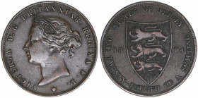 Victoria 1837-1901
Jersey. 1/24 Shilling, 1894. 5,64g
Khant/Schön 7
ss