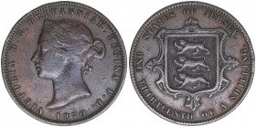 Victoria 1837-1901
Jersey. 1/13 Shilling, 1870. 9,40g
Khant/Schön 5
ss