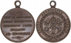 Papst Pius IX.
Kirchenstaat. Bronzemedaille, 1849. 32mm
17,36g
ss/vz