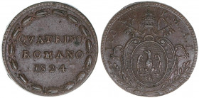 Papst Leo XII.
Kirchenstaat. Quattrino, 1824. 2,47g
Khant/Schön 24
vz