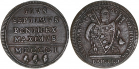 Papst Pius VII.
Kirchenstaat. Baiocco, 1801. 11,26g
Khant/Schön 1
ss/vz