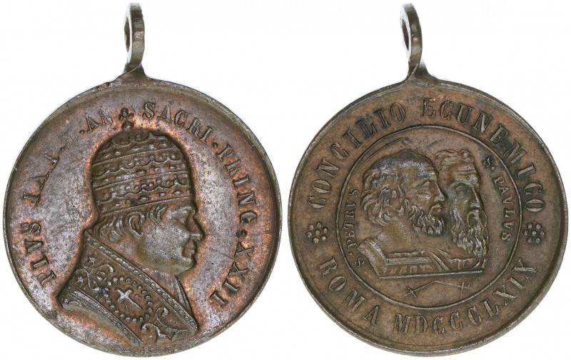 Papst Pius IX.
Kirchenstaat. Gedenkmünze, 1869. aus Anlass des Vatikanischen Kon...