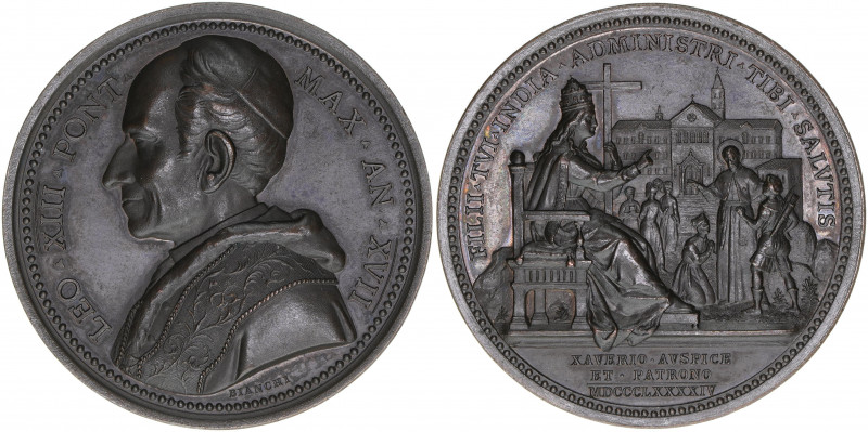 Papst Leo XIII.
Kirchenstaat. Bronzemedaille, 1894. 38,26g
vz