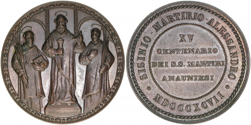 XV Centenario, 1897
Kirchenstaat. Bronze mit herrlicher Tönung. 33,78g
vz/stfr
