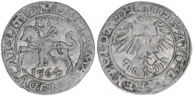 Sigismund III. August 1544-1572
Litauen. 1/2 Groschen, 1564. 1,14g
Gumowski 605
ss