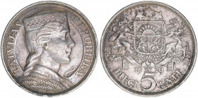 5 Lati, 1929
Lettland. 24,99g. ss