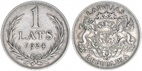 1 Lats, 1924
Lettland. 4,95g. Schön 7
vz-