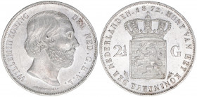 Wilhelm III. 1849-1890
Niederlande. 2 1/2 Gulden, 1872. 25,06g
Schön 58
vz-