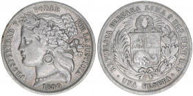 1 Peseta, 1880
Peru. 4,71g. Khant/Schön 71
ss/vz