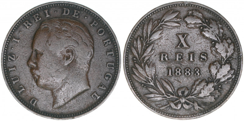 Ludwig I. 1861-1889
Portugal. 10 Reis, 1883. 5,63g
Khant/Schön 97
ss