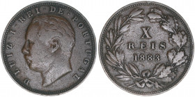 Ludwig I. 1861-1889
Portugal. 10 Reis, 1883. 5,63g
Khant/Schön 97
ss