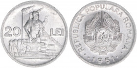 20 Lei, 1951
Rumänien. 2,16g. Schön 95
vz