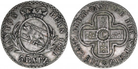 Bern
Schweiz. 5 Konkordatsbatzen, 1826. 4,28g
Khant/schön 18
ss