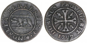 Bern
Schweiz. 1/2 Kreuzer, 1797. 0,51g
Schön 57
ss