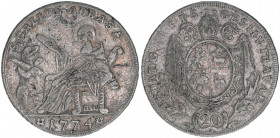 St. Gallen
Schweiz. 20 Rappen, 1774. 6,84g
ss